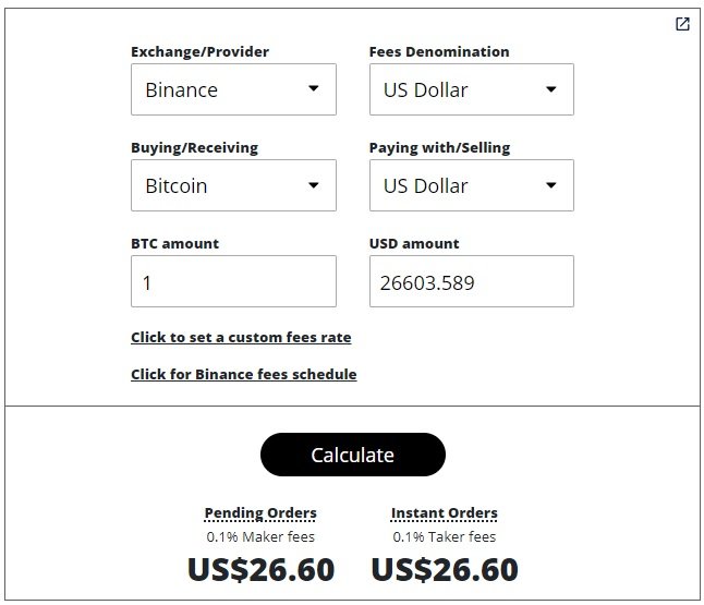 Crypto fee calculator - Calculate your buy and sell fees online