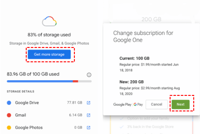 Buy more Google storage - Android - Google Drive Help