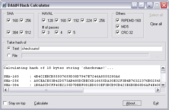 Download HashCalc - free - latest version