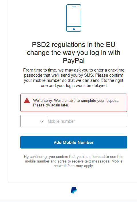 I'm not receiving the SMS or text to confirm my identity. What should I do? | PayPal US