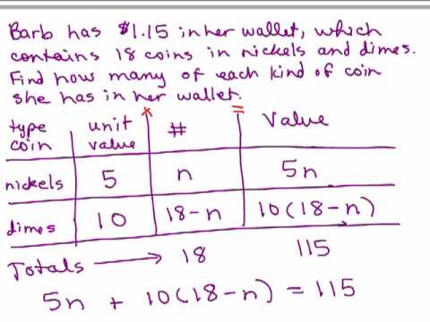 Coin Word Problems (video lessons, examples and solutions)