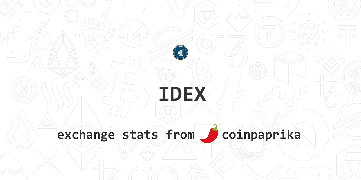 IDEX trade volume and market listings | CoinMarketCap