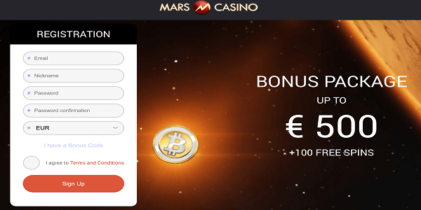 Mars Casino, Deposit Bonus, 