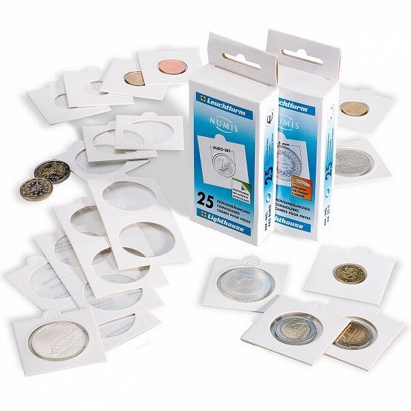 MATRIX coin holders, white, inside Ø 17,5 mm, self-adhesive - Coin holders -