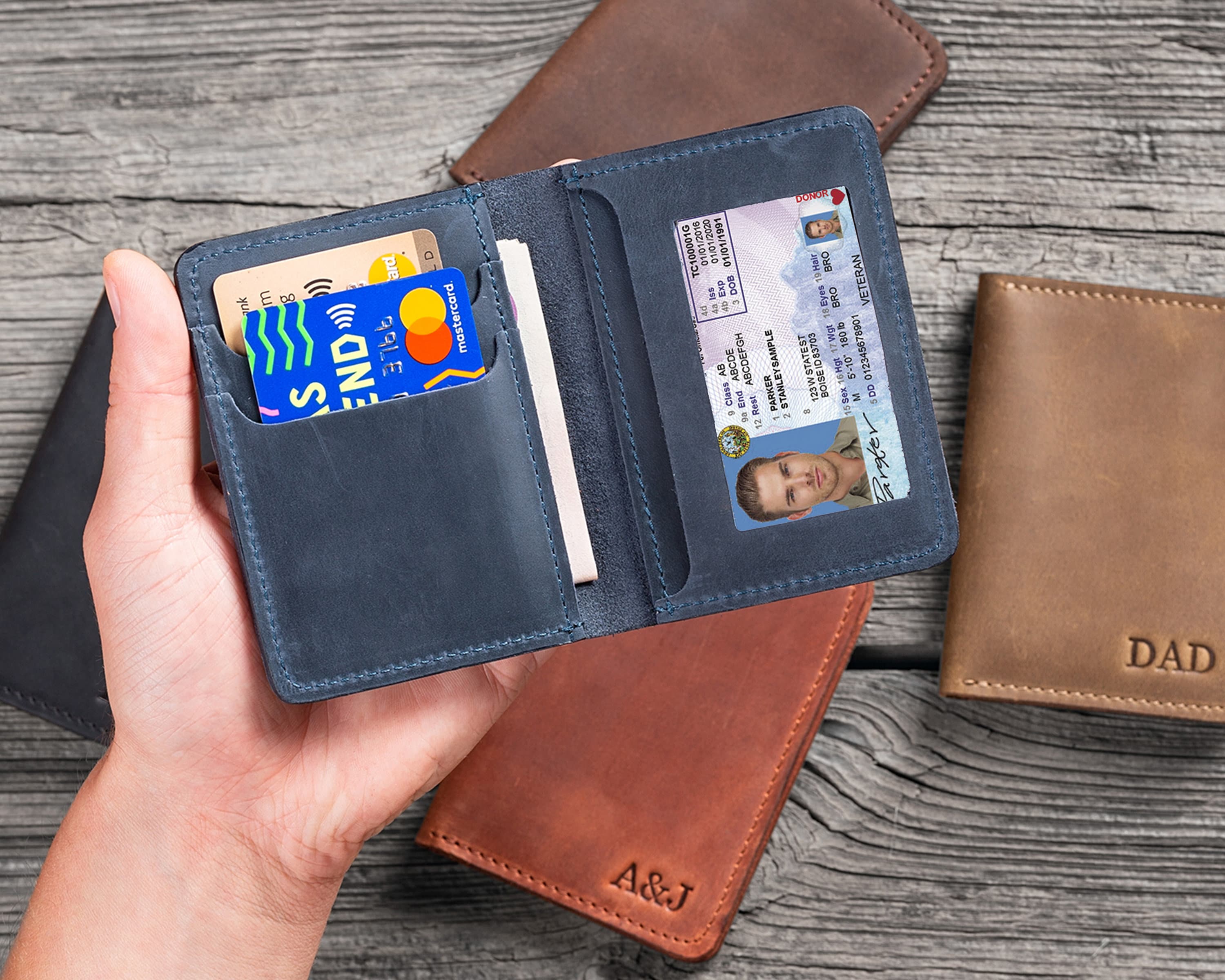 Leather Wallets for Mens and Women with ID & Card Holders