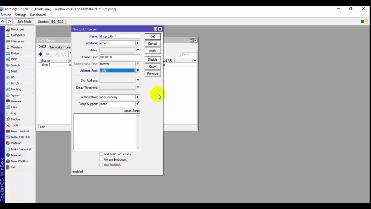 Mikrotik Router Configuration: Mikrotik Router DHCP Server Configuration