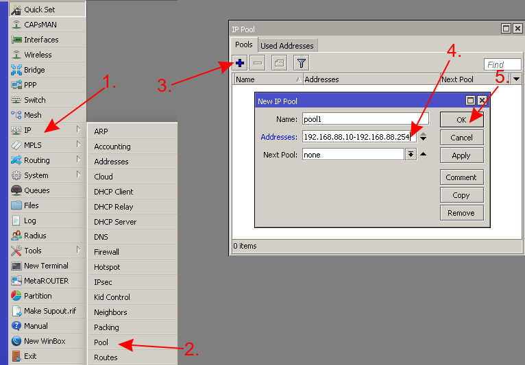 How to configure LAN IP Pool - MikroTik