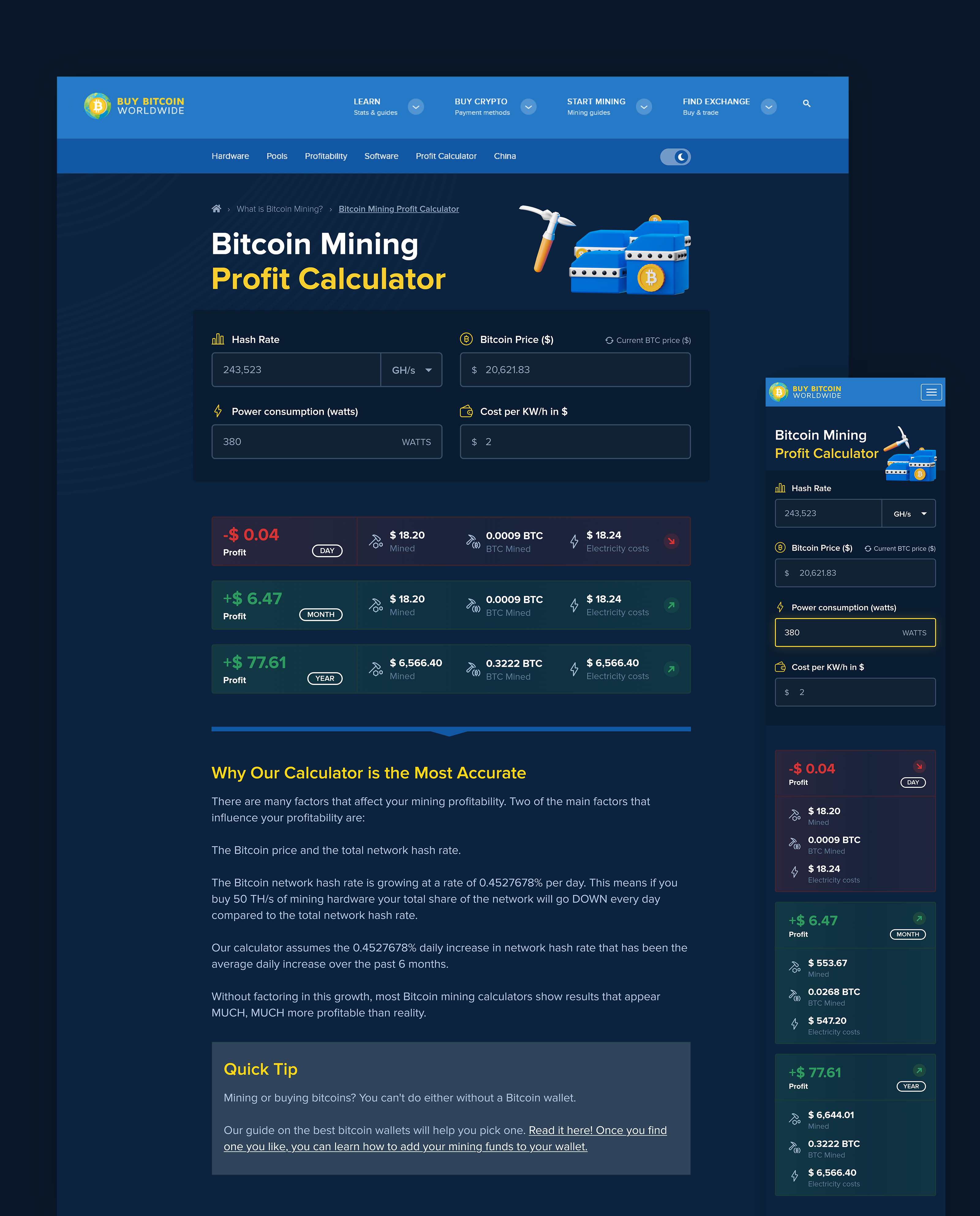 WhatToMine - Crypto coins mining profit calculator compared to Ethereum Classic