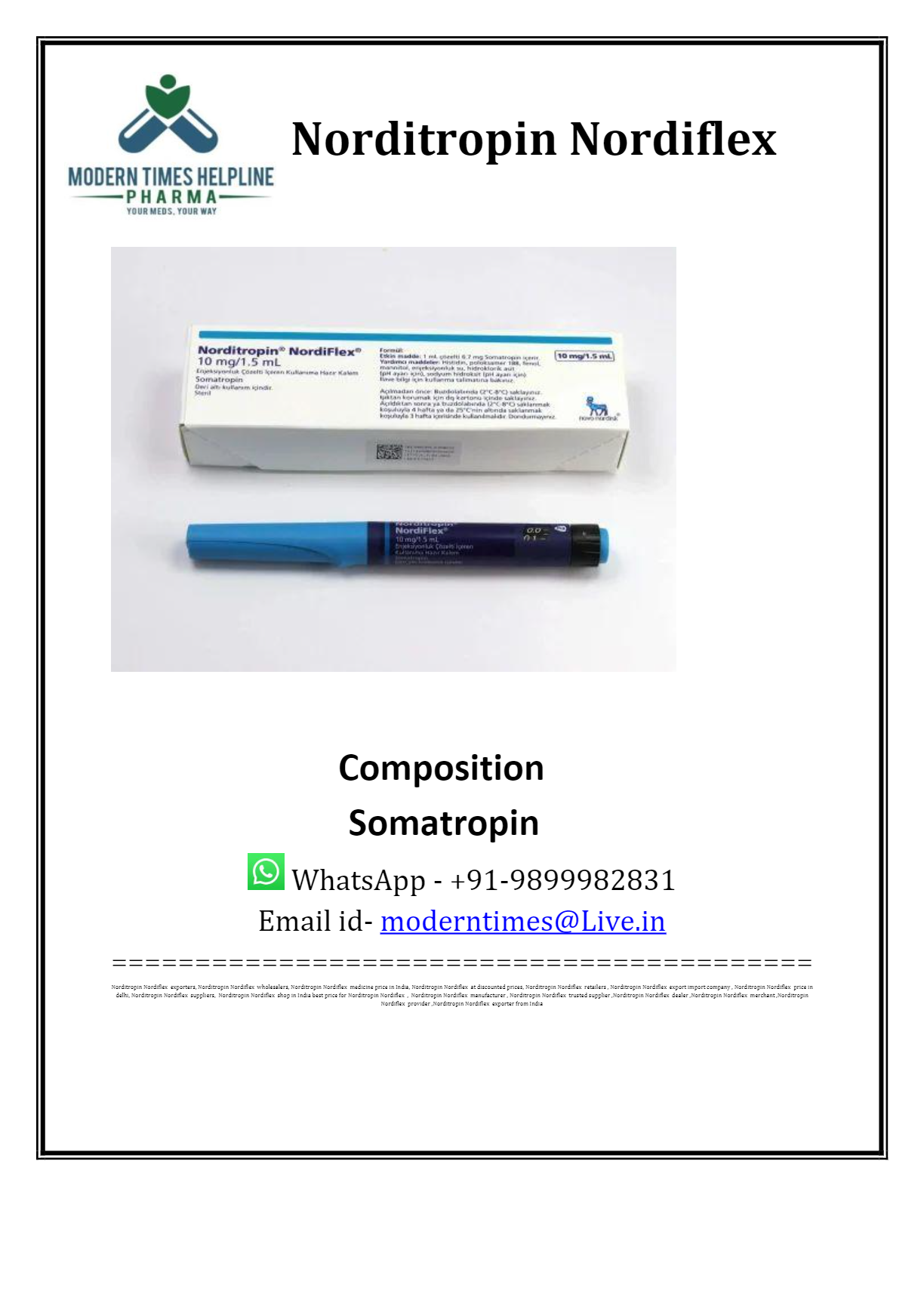 Drug Price - Norditropin Nordilet (5mg/mL) - ml Prefilled Pen (Somatropin)