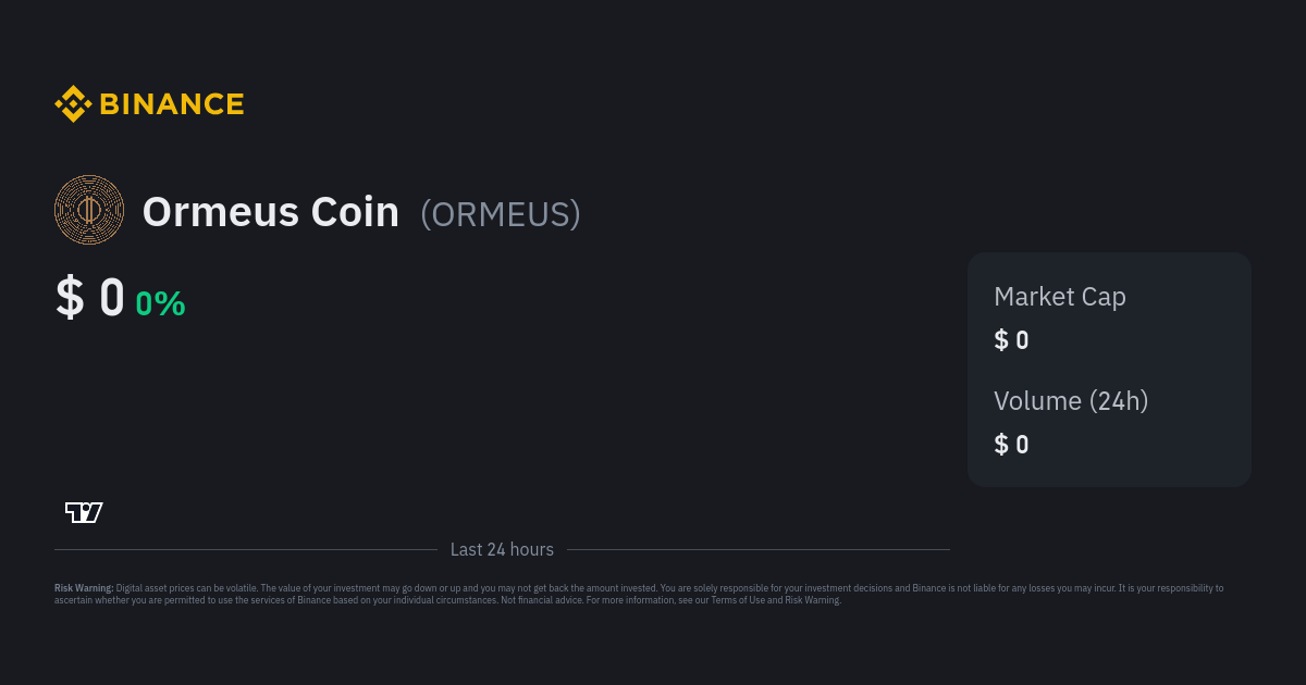 Ormeus Coin Price Today - Live ORME to USD Chart & Rate | FXEmpire