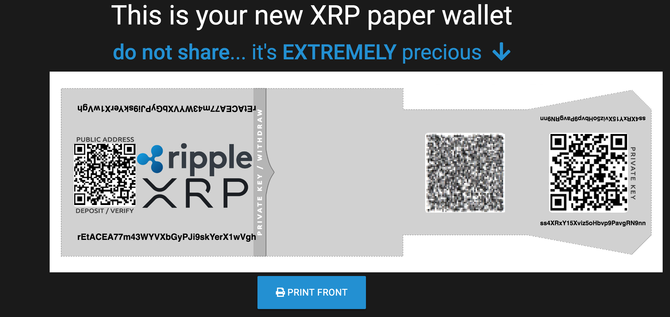 XRP Paper Wallet (Generator) • By @WietseWind