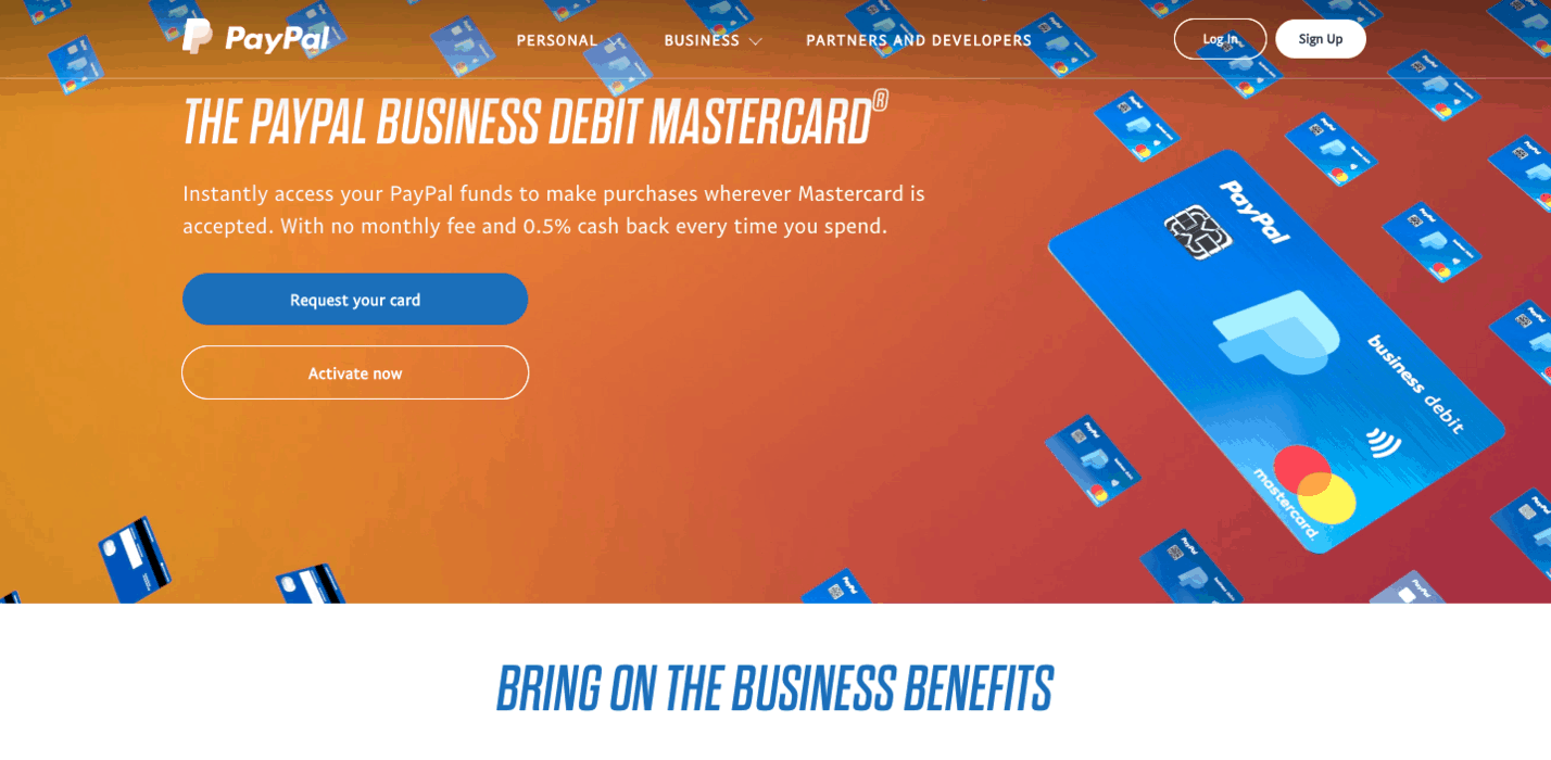 Business Debit Card with Cashback | PayPal UK