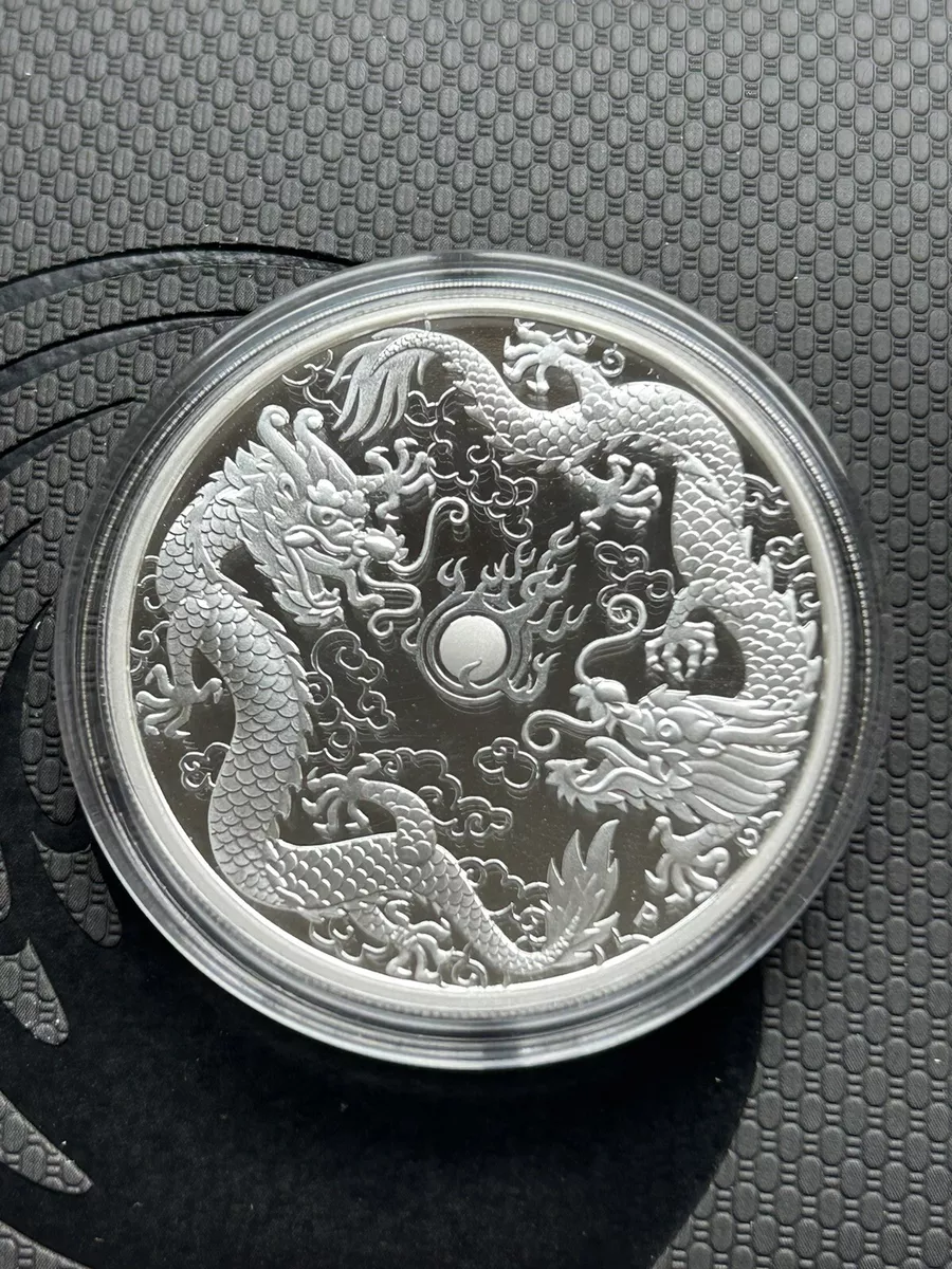 Perth Mint Figure 8 Dragon and Phoenix Antiqued 2 oz Silver Proof Coin | Buy Silver Malaysia
