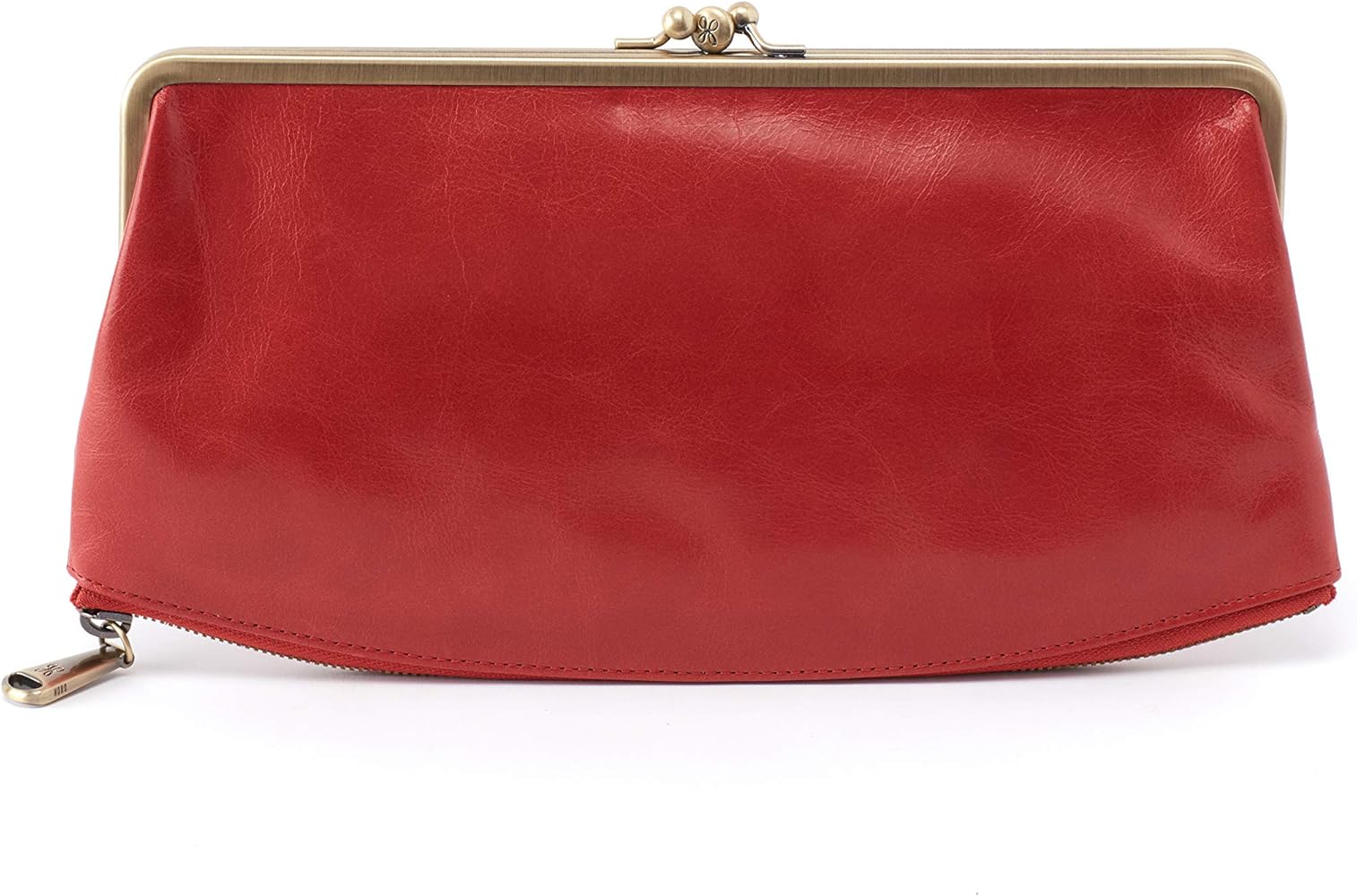 Hobo red leather clutch wallet