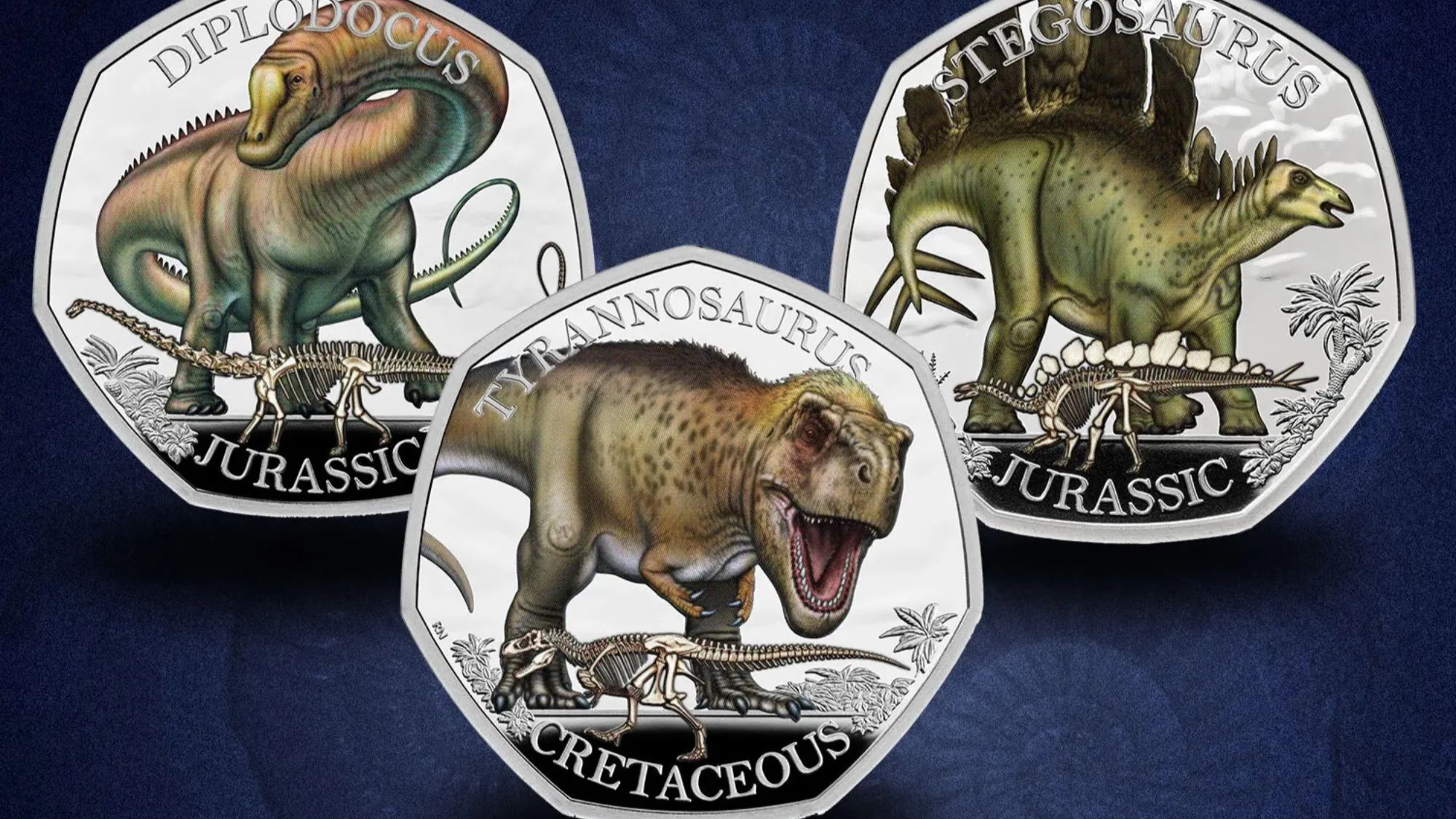 Royal Mint releases a new range of special 50p coins featuring dinosaurs | Daily Mail Online