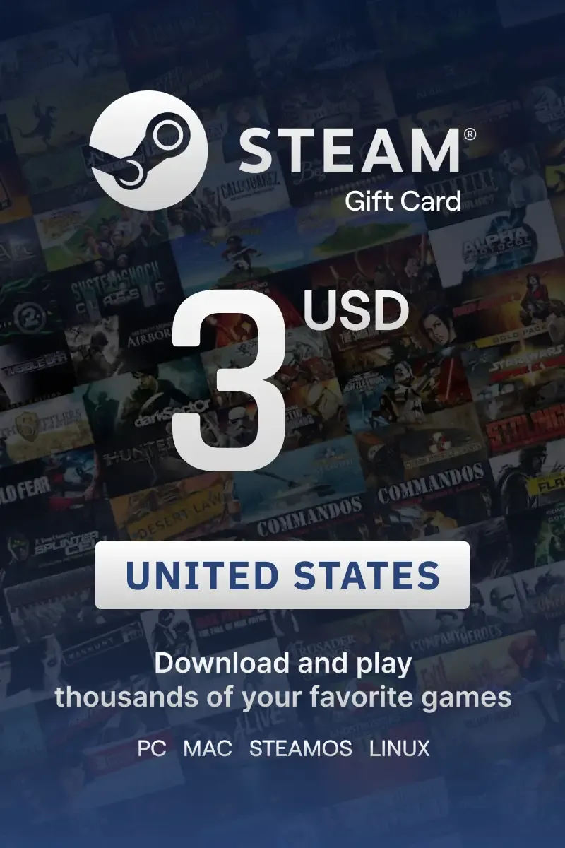 Steam Wallet (US) - $50 USD - Prepaid Card