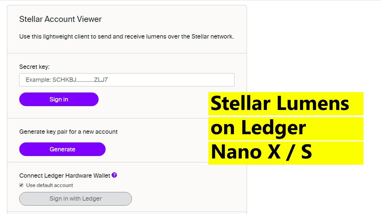 Stellar Wallet | Ledger