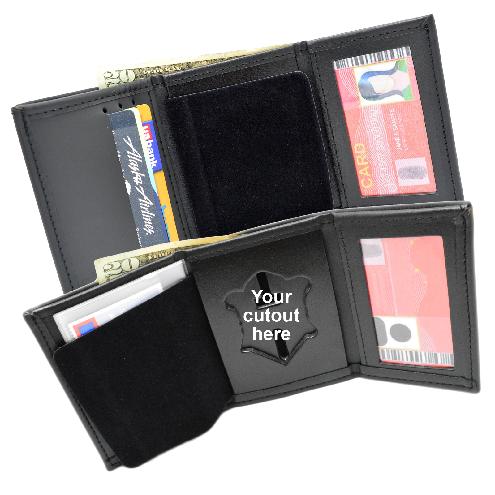 Trifold Badge Wallets Handmade in the USA | We offer Personalization – Bull Sheath Leather