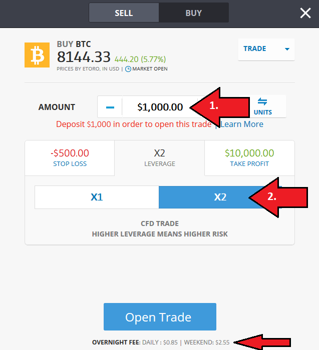 Buy Bitcoin (BTC) with USD