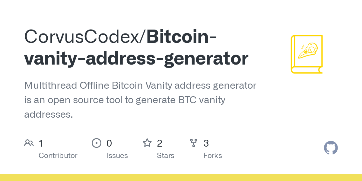 GitHub - MarinX/btc-vanity: Generate Bitcoin Vanity Address