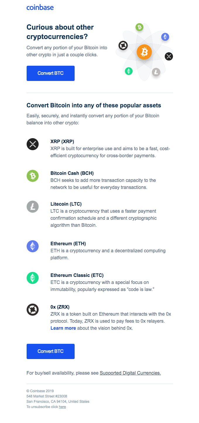 Crypto Currency Exchange Email Template | Unlayer