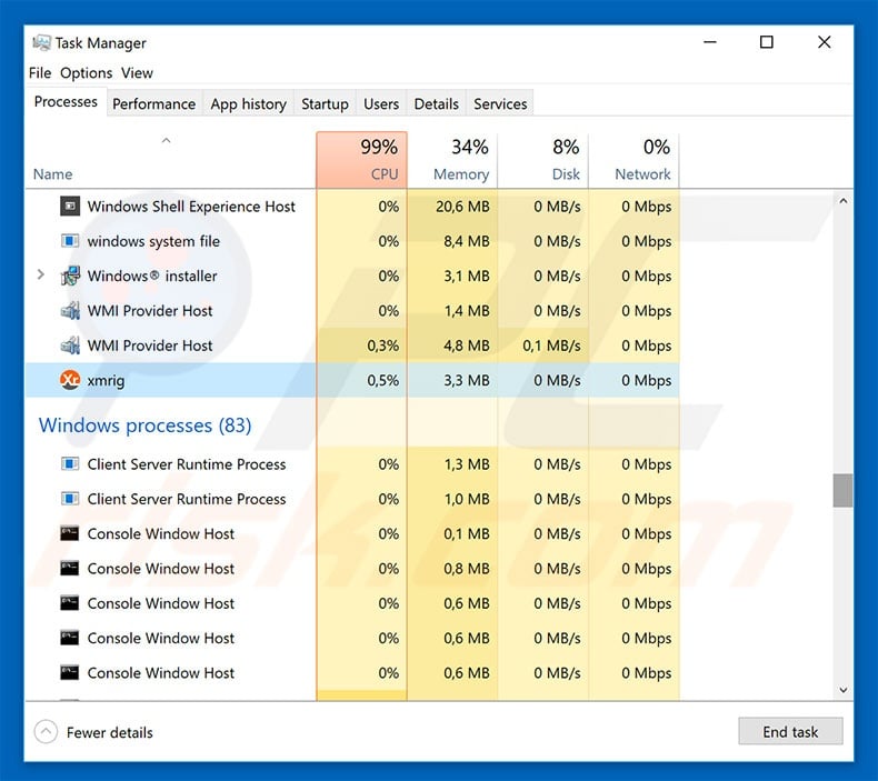 Protection against the Coinminer malware