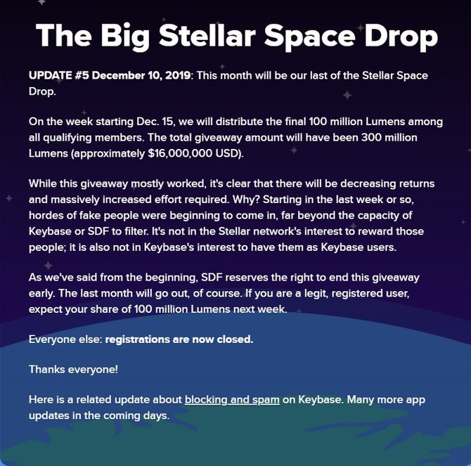 Stellar pledges to give away $ million in XLM to Keybase users